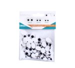 Yeux mobiles sodertex ovales sans cils noirs adhesifs 3    tailles 100 pcs