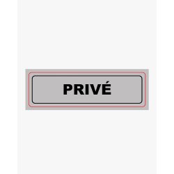Plaque signalisation viso aluminium auto-adhesive prive 17x5cm