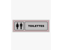 Plaque signalisation viso aluminium auto-adhesive toilettes 17x5cm