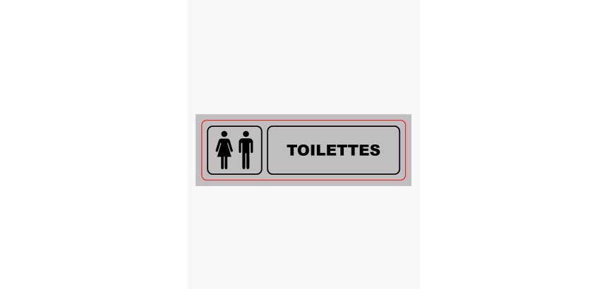 Plaque signalisation viso aluminium auto-adhesive toilettes 17x5cm