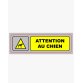 Plaque de signalisation auto-adhésive en plastique couleur aluminium 17 x 5cm - Attention au chien