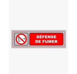 Plaque signalisation viso sign pvc auto-adhesive        defense de fumer 17x5cm