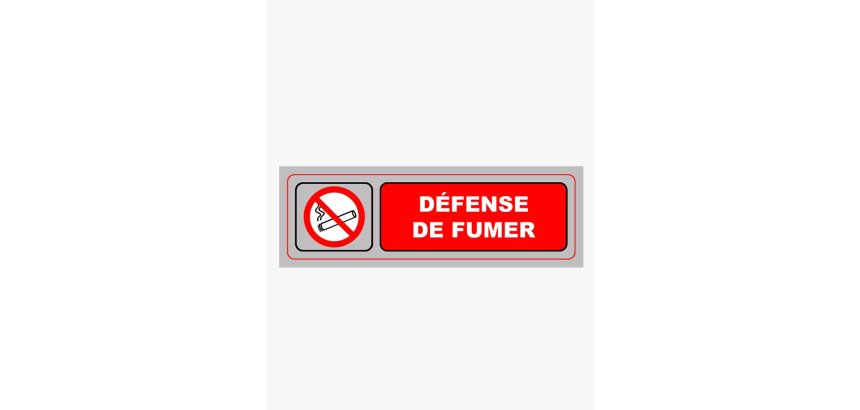 Plaque signalisation viso sign pvc auto-adhesive        defense de fumer 17x5cm