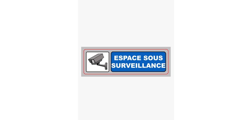 Plaque signalisation viso sign pvc auto-adhesive espace sous surveillance 17x5cm