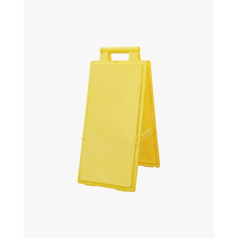 Balise de signalisation de sol en polypropylène Jaune, à personnaliser, pliante L28 x H65 x P4/15 cm