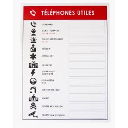 Panneau telephone d'urgence pvc souple 30x40cm