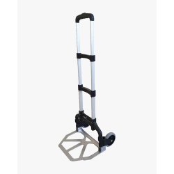 Diable en aluminium pliable charge 70 kg deux roues - Hauteur ouvert 96cm, bavette L48 x P26 cm