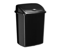 Poubelle cep plastique couvercle basculant 50l coloris noir 405x310x685mm