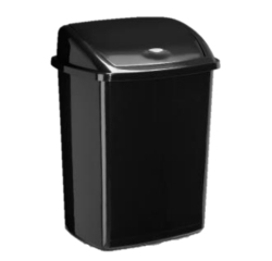 Poubelle cep plastique couvercle basculant 50l coloris noir 405x310x685mm