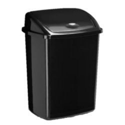 Poubelle cep plastique couvercle basculant 50l coloris noir 405x310x685mm