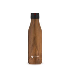 Bouteille isotherme 500ml acier inoxydable conserve au frais/24H-chaud/10H.Design Bois