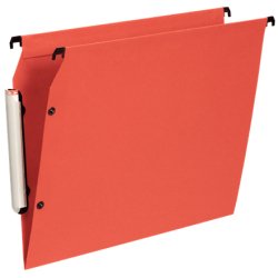 Paquet de 10 dossiers suspendus LMG ARMOIRE en polypro opaque. Fond V, bouton-pression. Orange