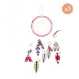 Kit DIY 3 attrape-rêves BE A CHEYEN à fabriquer - Matières & coloris assortis L614914