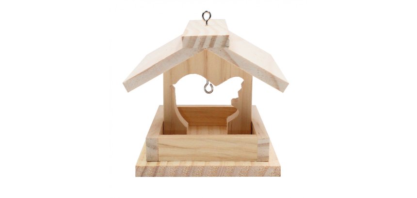 Kit mangeoire en bois + colle - 12 x 14,5 x 11,5 cm - 1 pc  - 1 color
