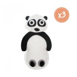 Kit DIY 3 pandas BOOLY à fabriquer - feutrine 2mm - Sachet individuel - Coloris assortis