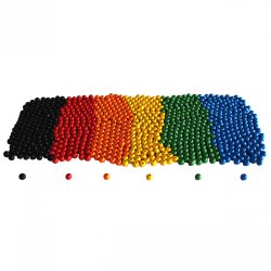 Pack perles sodertex en bois colorea - 10 mm - 1000 pcs -  530g - 6 coloris