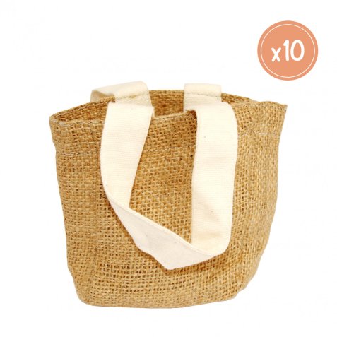 Sac jute sodertex avec pvc enduit 100x60x110mm 10 pcs    coloris naturel