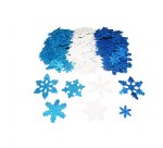 Flocons de neige sodertex en mousse eva pailletee 2mm 3    tailles 240 pcs 3 coloris     assortis