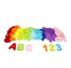 Feutrine adhesive sodertex pack chiffres et lettres 1mm  2 tailles 150 pcs 10 coloris  assortis
