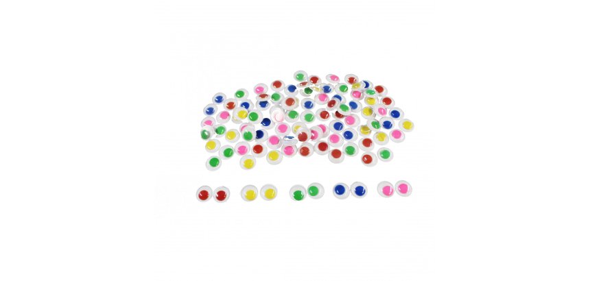 Yeux mobiles sodertex sans cils colores adhesifs 10mm    100 pcs