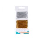 Cartes de fils sodertex or et argent 1mm x 10ml 2 pcs       coloris assortis