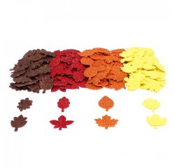Gommettes automne mousse sodertex eva pailletee 3,50cm 200 pieces 4 coloris assortis