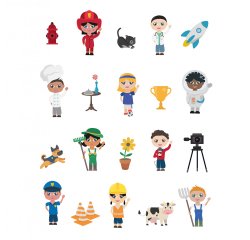 Gommettes papier sodertex plus tard je serais avec      scene telechargeable          170x220mm 240 pcs 12 planches