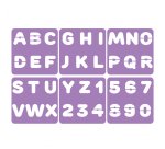 Pochoirs sodertex chiffres et lettres en plastique          incassable 5mm 140x140mm 6    pcs coloris assorti