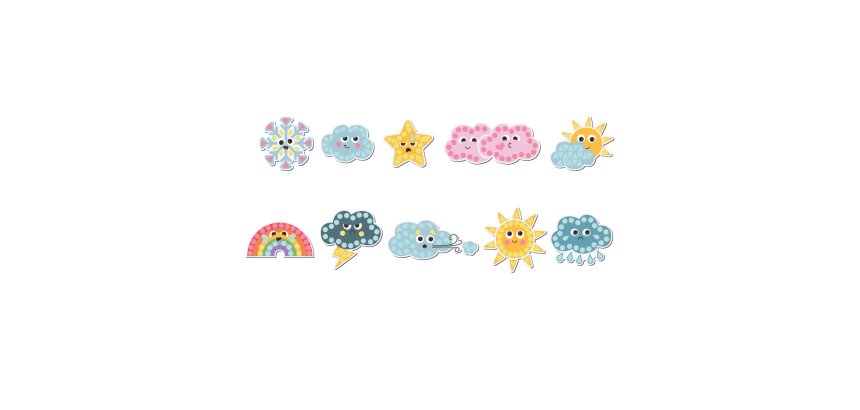 Magnets a strasser sodertex funny weather 17 x 22cm 10    pieces coloris assortis