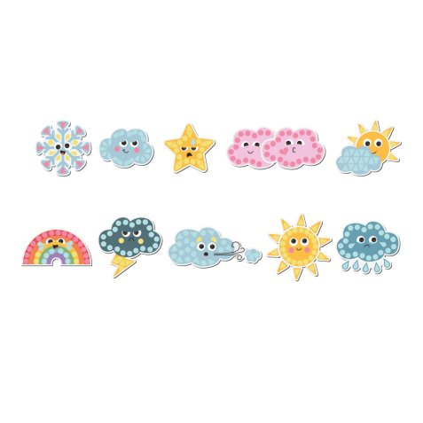 Magnets a strasser sodertex funny weather 17 x 22cm 10    pieces coloris assortis