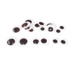 Yeux mobiles sodertex geants sans cils noirs adhesifs 3    tailles 18 pcs