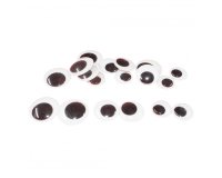 Yeux mobiles sodertex geants sans cils noirs adhesifs 3    tailles 18 pcs