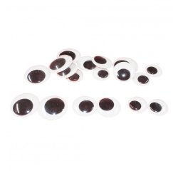 Yeux mobiles sodertex geants sans cils noirs adhesifs 3    tailles 18 pcs