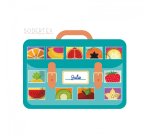 Pack 425 timbres sodertex adh sifs rouleau bons points  + cartable 2,5 mmx5m  3       rouleaux assortis