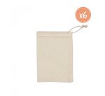 Pochons sodertex en coton 150gm2 110x150mm 6 pcs        coloris écru