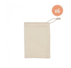 Pochons sodertex en coton 150gm2 110x150mm 6 pcs        coloris écru