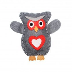 Kit feutrine sodertex hibou ozzy a fabriquer 1 sachet     individuelle 2mm gris