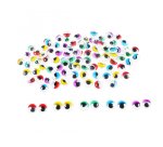 Yeux mobiles sodertex avec cils colores adhesifs 10mm    100 pcs