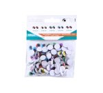 Yeux mobiles sodertex avec cils colores adhesifs 10mm    100 pcs