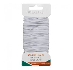 Carte de fil elastique sodertex pour masque 1mm x    10ml 1 pc coloris blanc