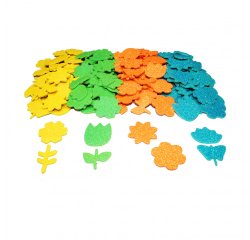 Stickers printemps sodertex en mousse eva pailletee 2mm   200 pcs 4 coloris assortis