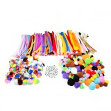 Pack creatif sodertex de 900 pcs avec pompons normaux et   tricolores, chenilles et yeux mobiles coloris assortis