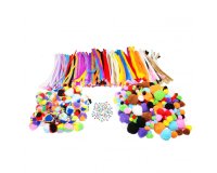 Pack creatif sodertex de 900 pcs avec pompons normaux et   tricolores, chenilles et yeux mobiles coloris assortis