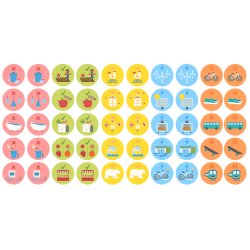 Jeux jetons thermosensibles écocitoyens ECO HEROES-Motif apparait avec chaleur (sup 30°C) 4,5 cm - 50 pcs