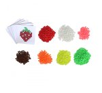 Pack de 1500 Aqua Perles Fruits D3 mm, 7 coloris assortis + 10 feuilles modèles 7,8 x 7,8 cm