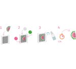 Pack de 1500 Aqua Perles Fruits D3 mm, 7 coloris assortis + 10 feuilles modèles 7,8 x 7,8 cm