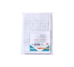 Puzzle carton sodertex 900gm2 a customiser avec trottoir 12 pcs 140x210mm coloris blanc   10 pcs