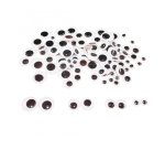 Yeux mobiles sodertex ronds sans cils noirs adhesifs 100  pcs