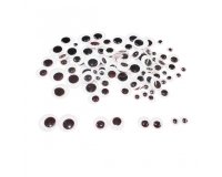 Yeux mobiles sodertex ronds sans cils noirs adhesifs 100  pcs