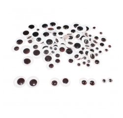 Yeux mobiles sodertex ronds sans cils noirs adhesifs 100  pcs